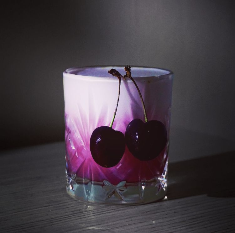 Botanical Spirit cocktail with cherries 